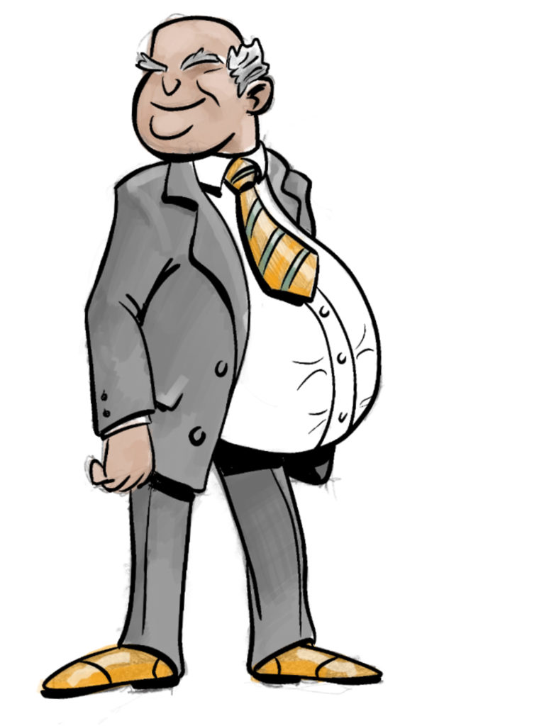 Second church people scene illustration.