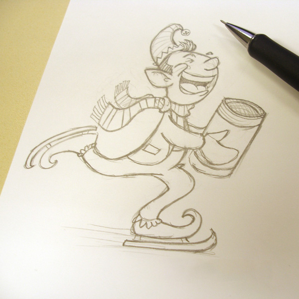 Elf sketch illustration.