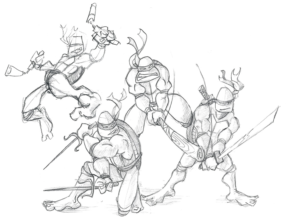 Ninja Turtles sketch illustration.