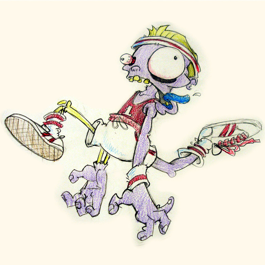 Zombie sketch illustration.