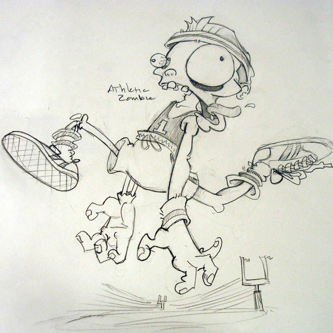 Zombie sketch portrait illustration.